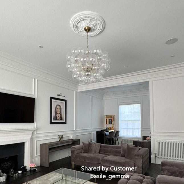 Glimmer Bubble Chandelier | Glass, Brass Finish, Modern Design 4