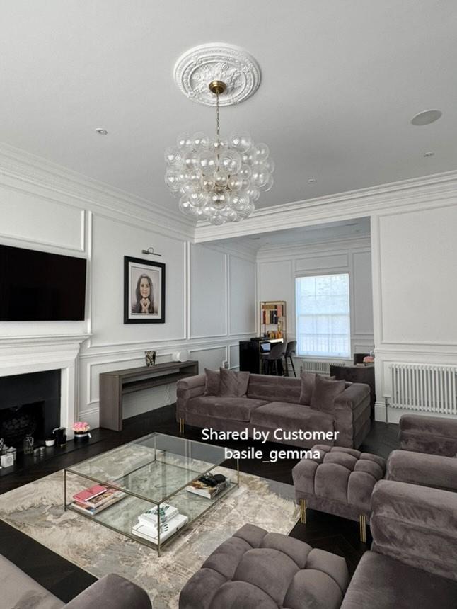 Glimmer Bubble Chandelier | Glass, Brass Finish, Modern Design 5