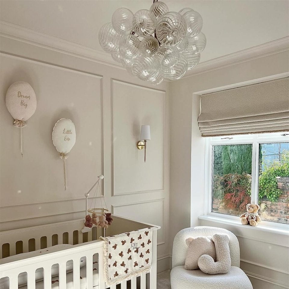 Glimmer Bubble Chandelier | Glass, Brass Finish, Modern Design 9