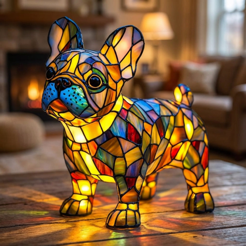 Handcrafted Dog Breed Accent Lamp-Home & Garden > Lighting > Table Lamps-Laren Fete-French Bulldog-Laren Fete