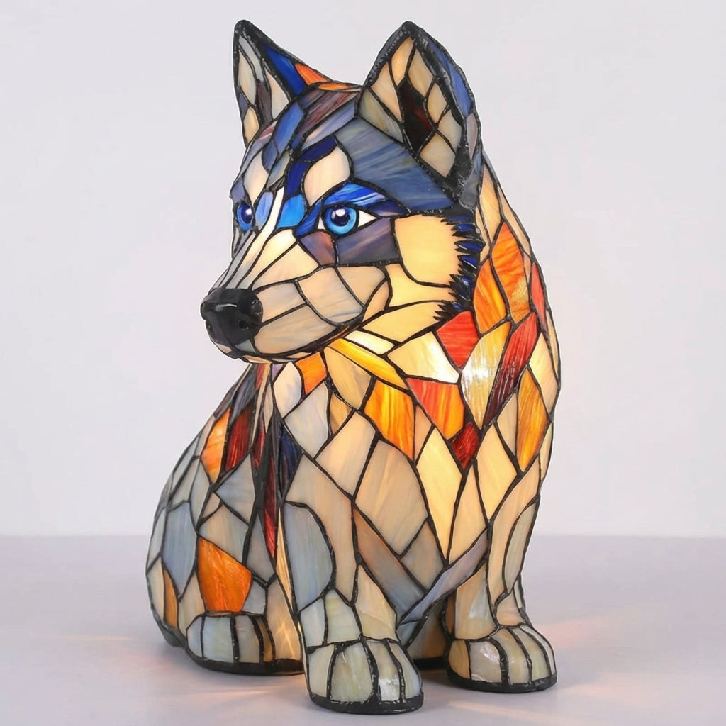 Handcrafted Dog Breed Accent Lamp-Home & Garden > Lighting > Table Lamps-Laren Fete-Husky-Laren Fete