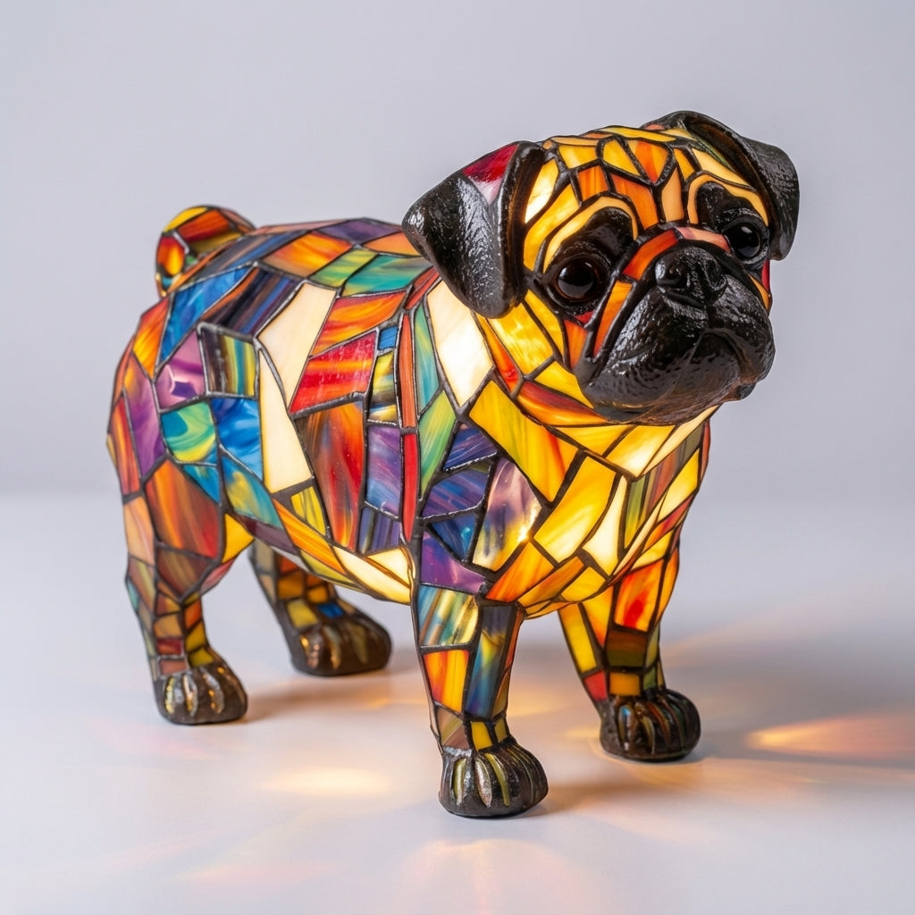 Handcrafted Dog Breed Accent Lamp-Home & Garden > Lighting > Table Lamps-Laren Fete-Pug-Laren Fete