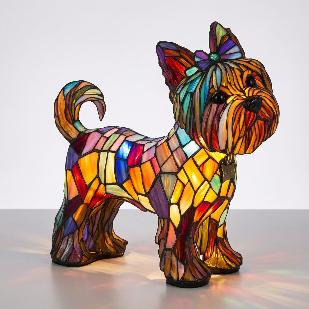 Handcrafted Dog Breed Accent Lamp-Home & Garden > Lighting > Table Lamps-Laren Fete-Yorkshire Terrier-Laren Fete