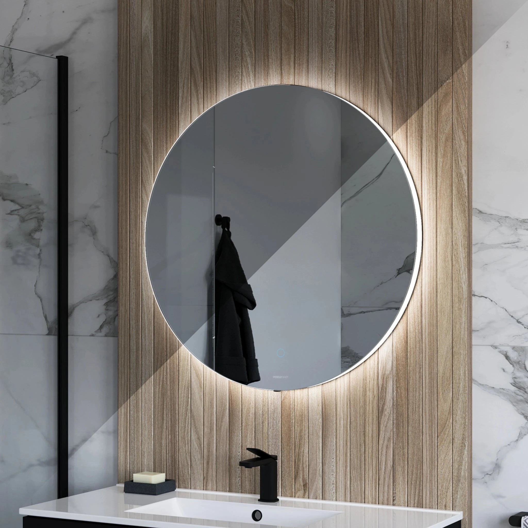 Haven LED Bathroom Mirror | Round, Adjustable Backlit 4