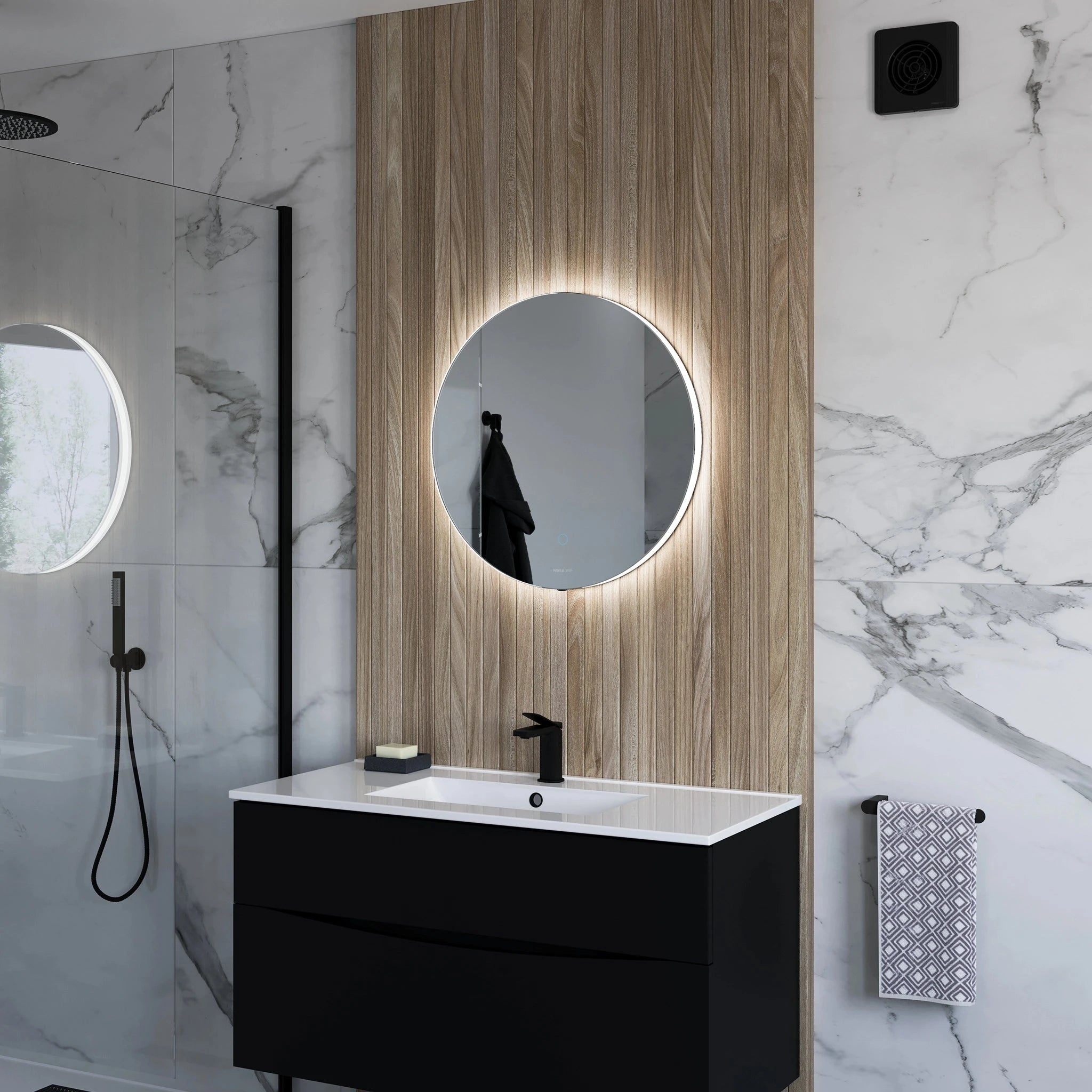 Haven LED Bathroom Mirror | Round, Adjustable Backlit 6