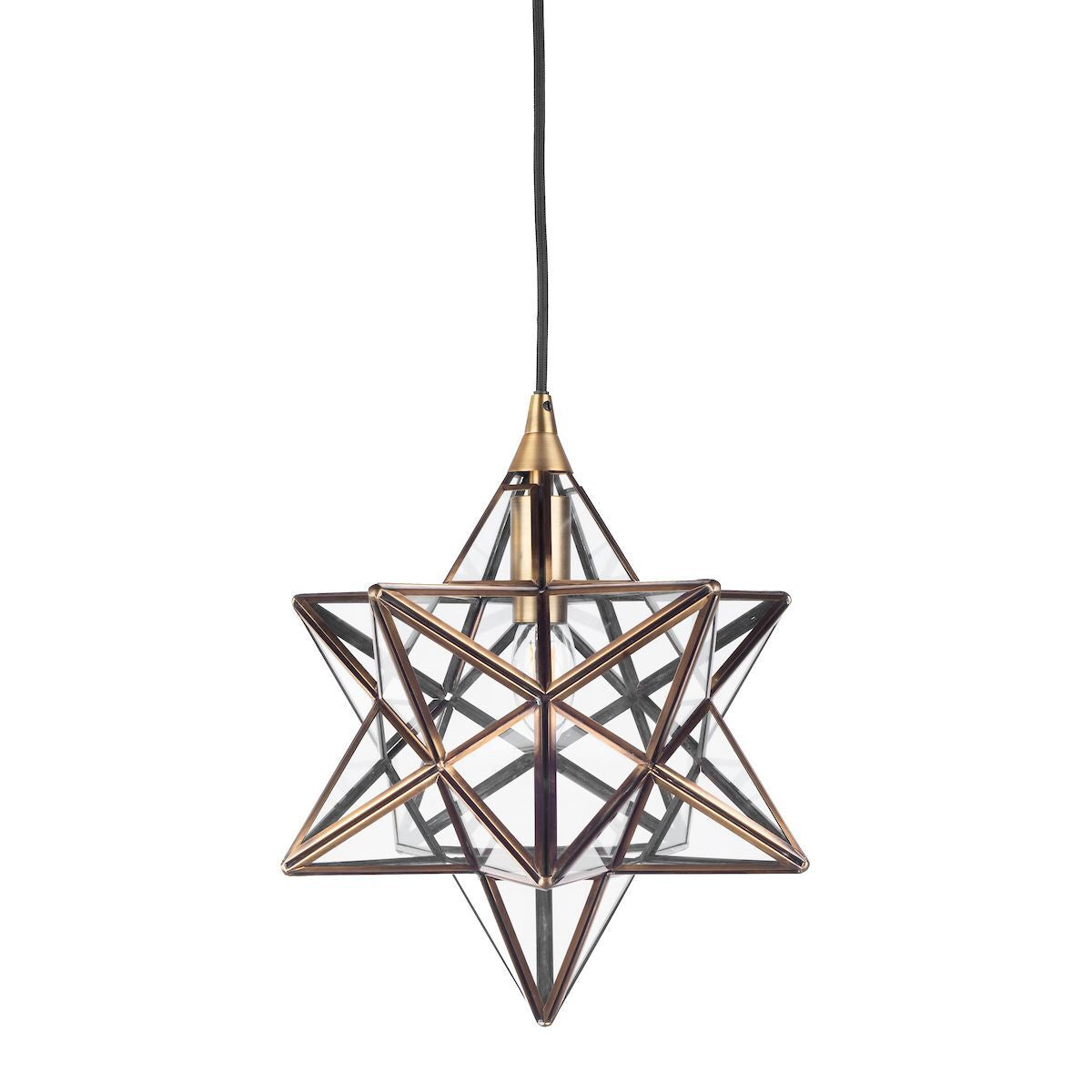 Ilaro Star Pendant Light | Antique Brass, Glass Design 1