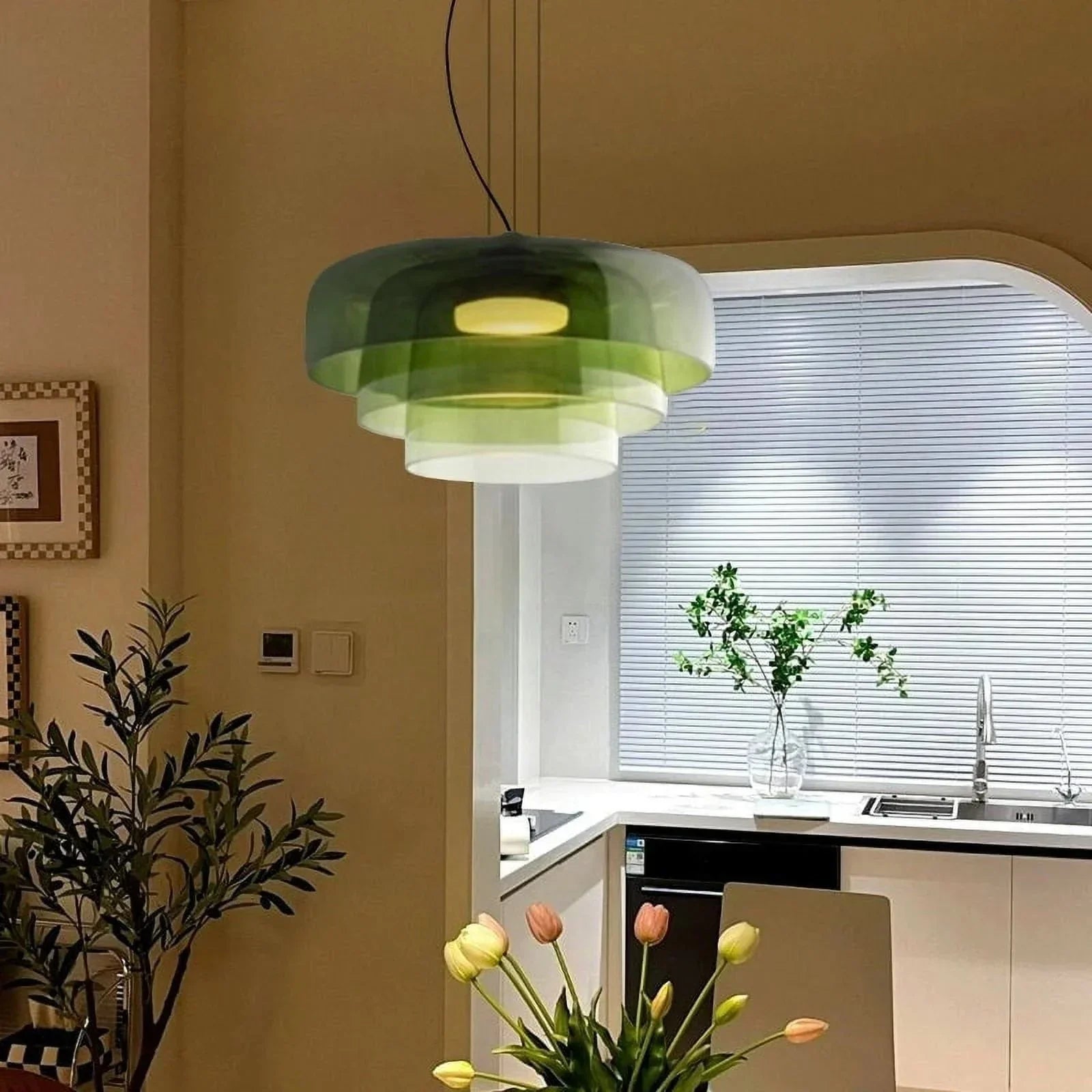 Imperial Glow Pendant Light | Layered Glass, Retro Style 1