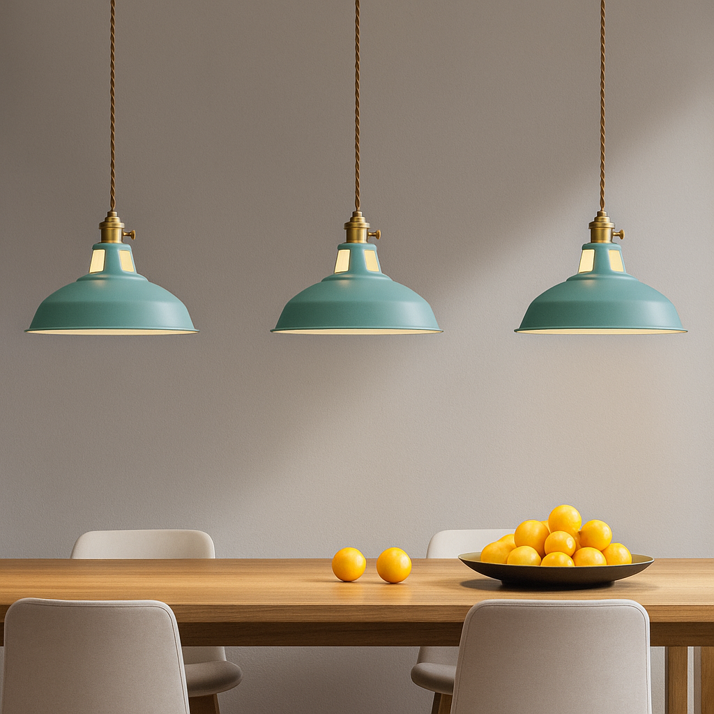 Indigo Pendant Light | Colourful Metal, Industrial Kitchen Island Lighting 4