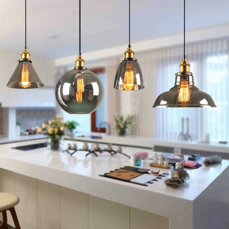 Indigo Pendant Light | Smoked Glass, Vintage Industrial 2