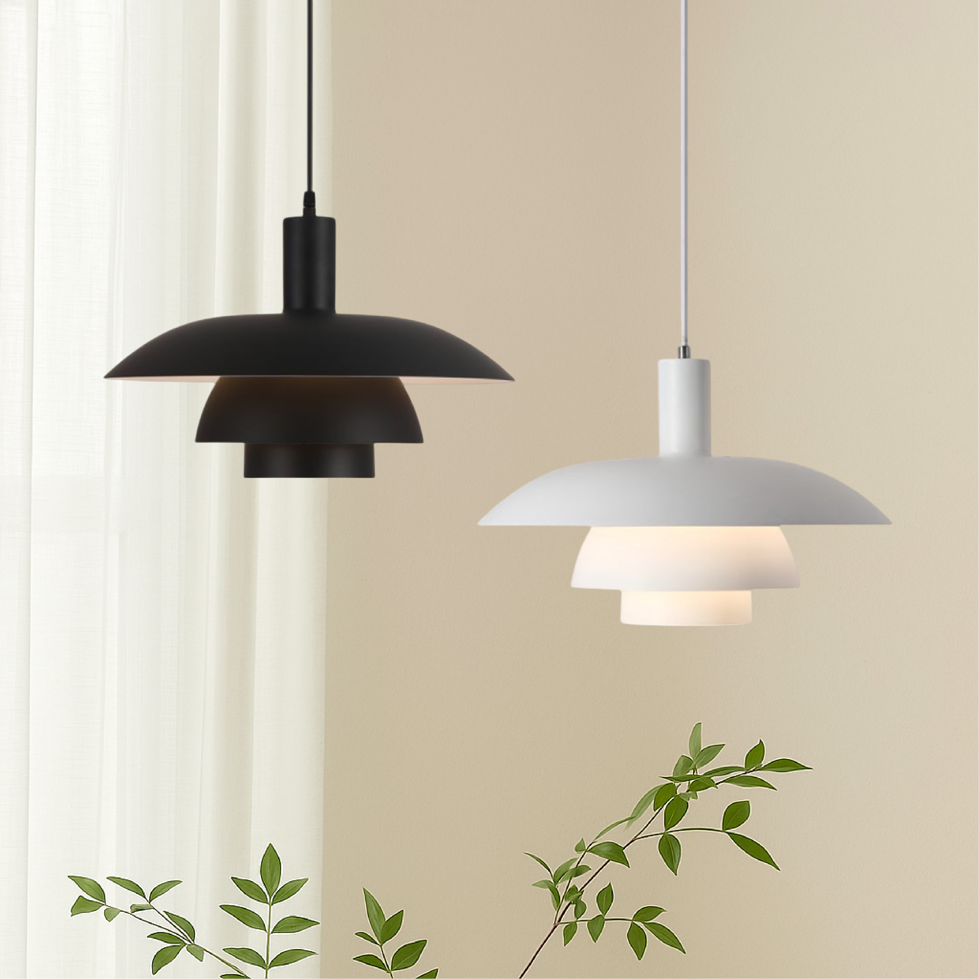 Iris Black Pendant Light | Scandinavian Metal, LED 3