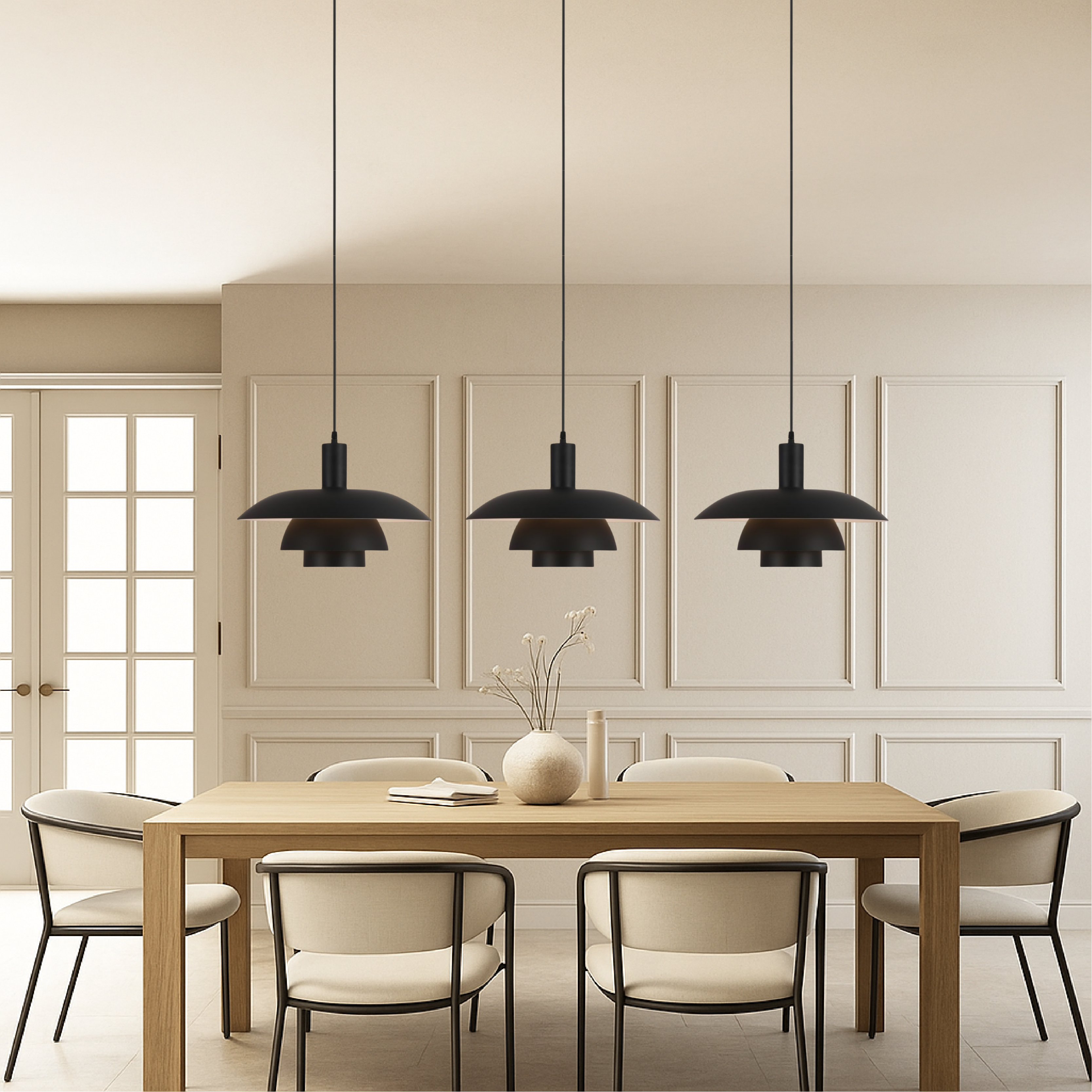 Iris Black Pendant Light | Scandinavian Metal, LED 4
