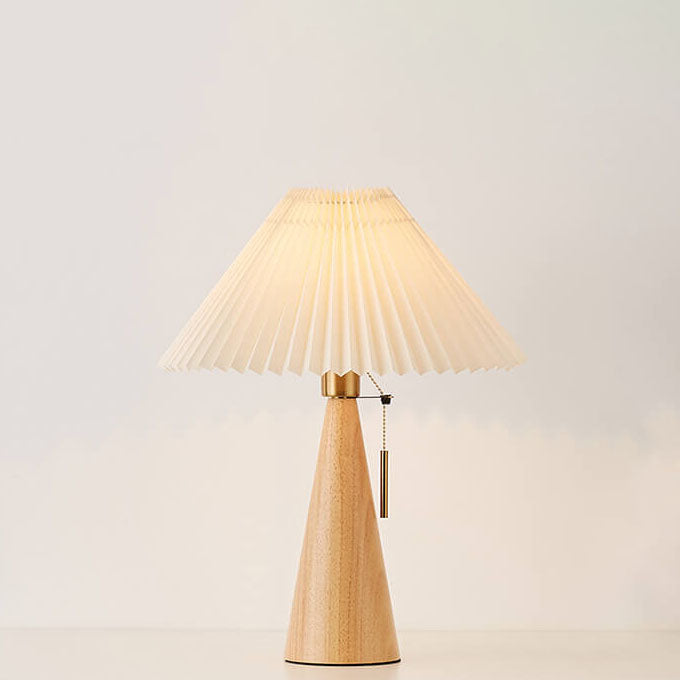 Jade Table Lamp | Rubberwood, Minimalist Design for Bedside or Desk 0