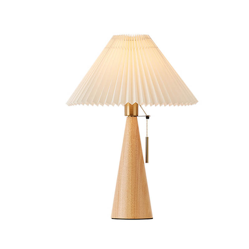 Jade Table Lamp | Rubberwood, Minimalist Design for Bedside or Desk 1