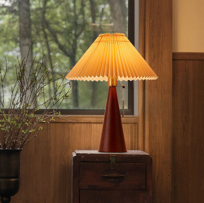 Jade Table Lamp | Rubberwood, Minimalist Design for Bedside or Desk 6