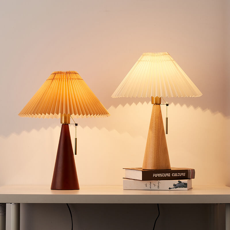 Jade Table Lamp | Rubberwood, Minimalist Design for Bedside or Desk 8