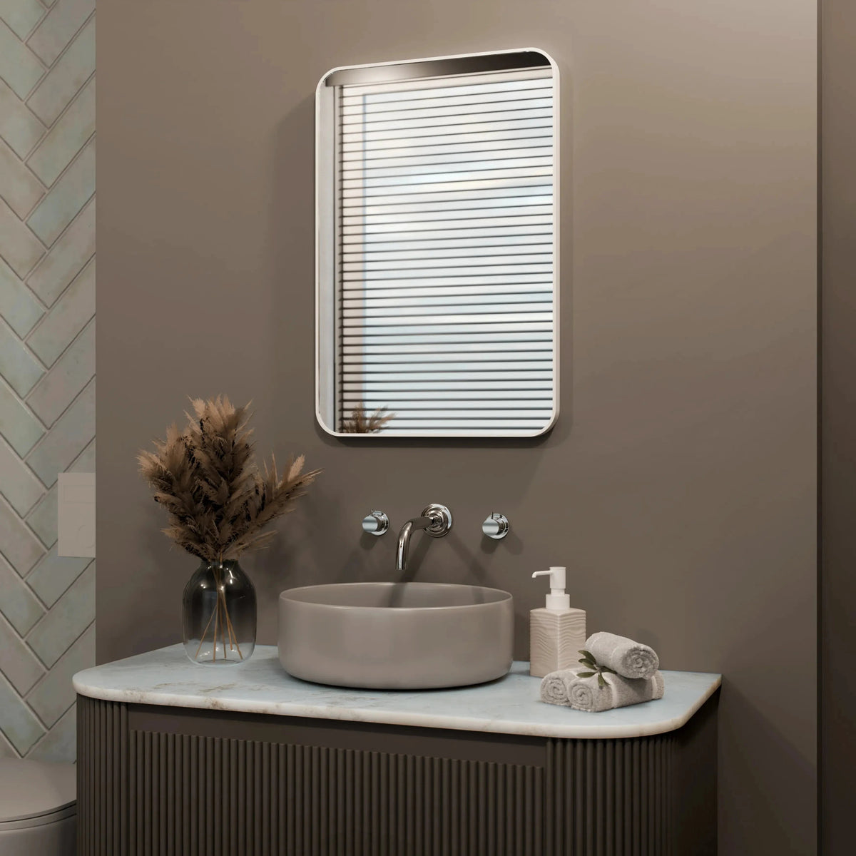 Jett Slim Mirror – Rotatable Frame-Bathroom Mirrors-Laren Fete-White-15.75" × 23.62" / 400mm x 600mm-Laren Fete