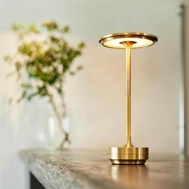 Kova Aluminium Cordless Table Lamp-Home & Garden > Lighting > Table Lamps-Laren Fete-Gold-Laren Fete