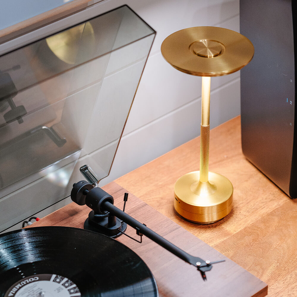 Kova Aluminium Cordless Table Lamp-Home & Garden > Lighting > Table Lamps-Laren Fete-Gold-Laren Fete