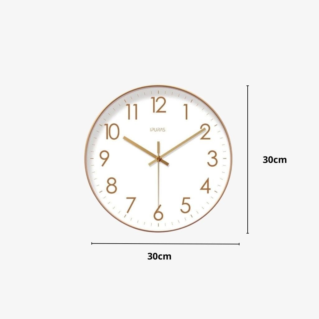 Kvart Silent Quartz Wall Clock-Home & Garden > Decor > Clocks > Wall Clocks-Laren Fete-Black-25cm-Laren Fete
