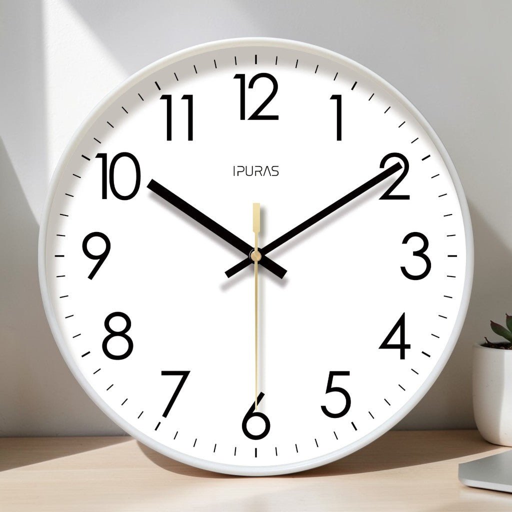 Kvart Silent Quartz Wall Clock-Home & Garden > Decor > Clocks > Wall Clocks-Laren Fete-White-25cm-Laren Fete