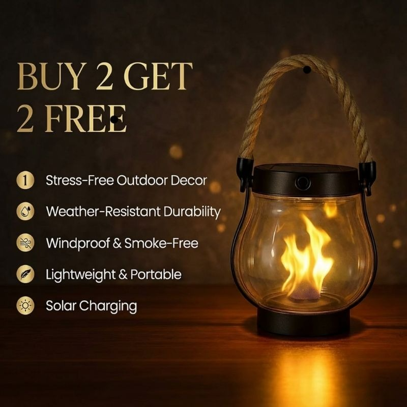 Lightscordless Solar Flickering Flame Lantern-Home & Garden > Lighting > Outdoor Lighting > Decorative Outdoor Lighting-Laren Fete-Laren Fete