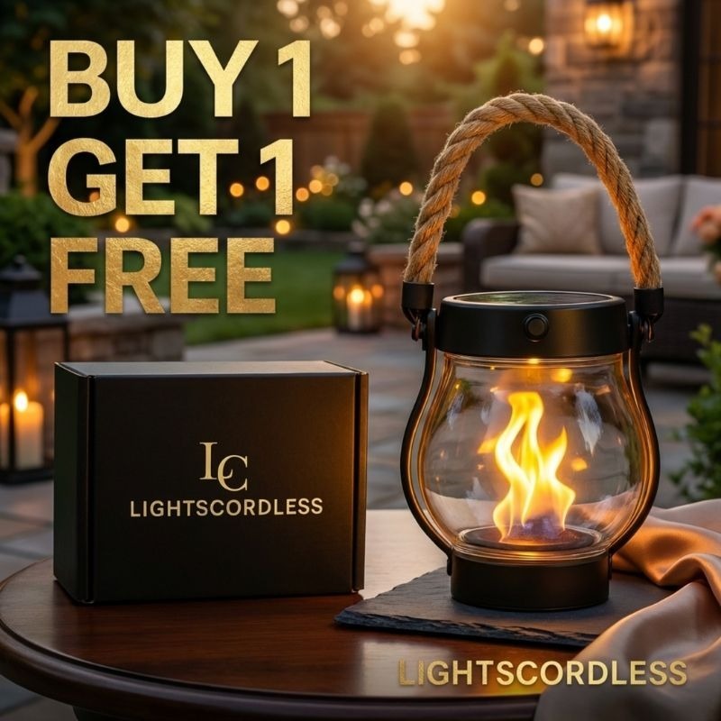Lightscordless Solar Flickering Flame Lantern-Home & Garden > Lighting > Outdoor Lighting > Decorative Outdoor Lighting-Laren Fete-Laren Fete