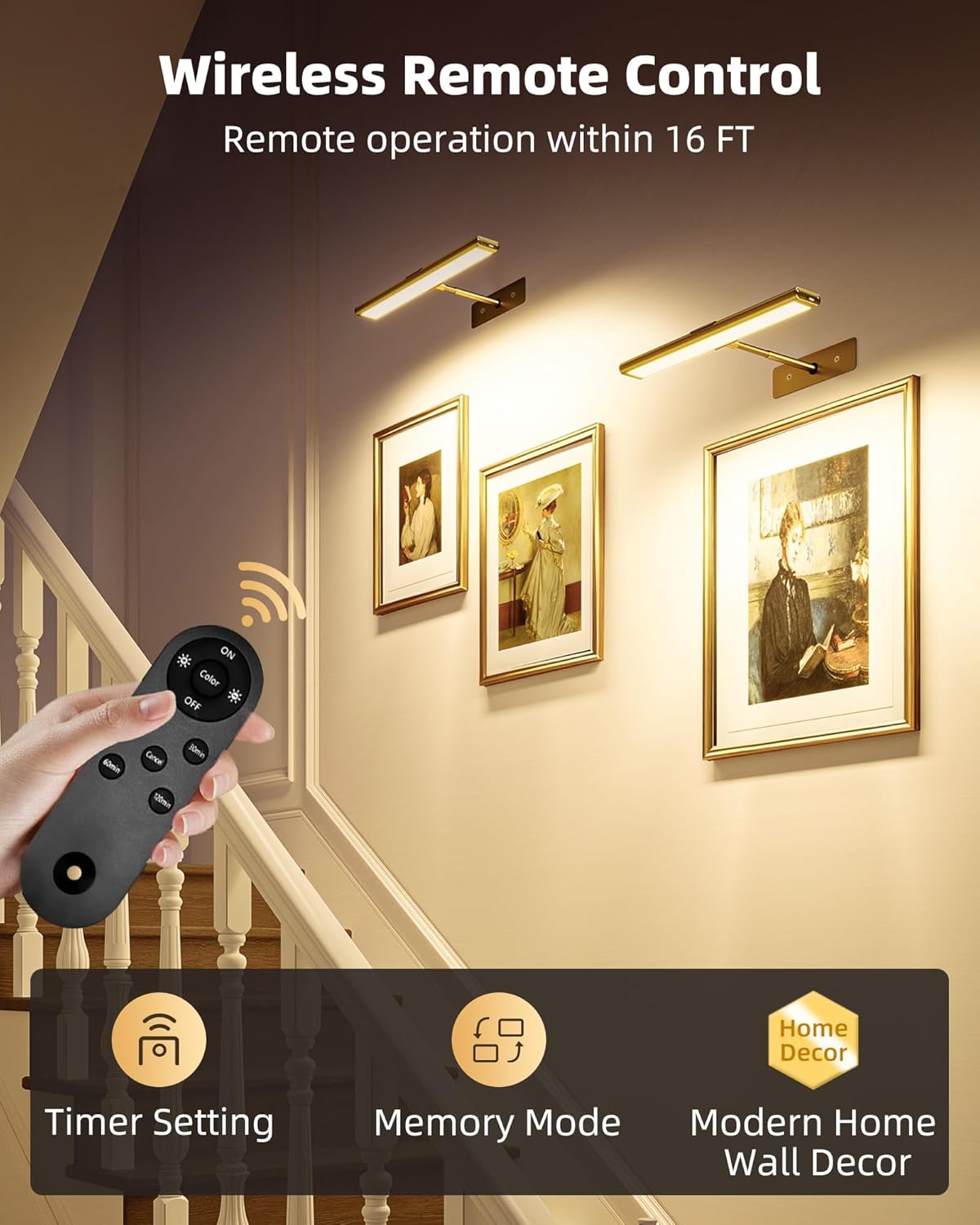 Lightscordless™ Wireless Rechargeable Picture Light-Home & Garden > Lighting > Picture Lights-Laren Fete-Gold-Laren Fete