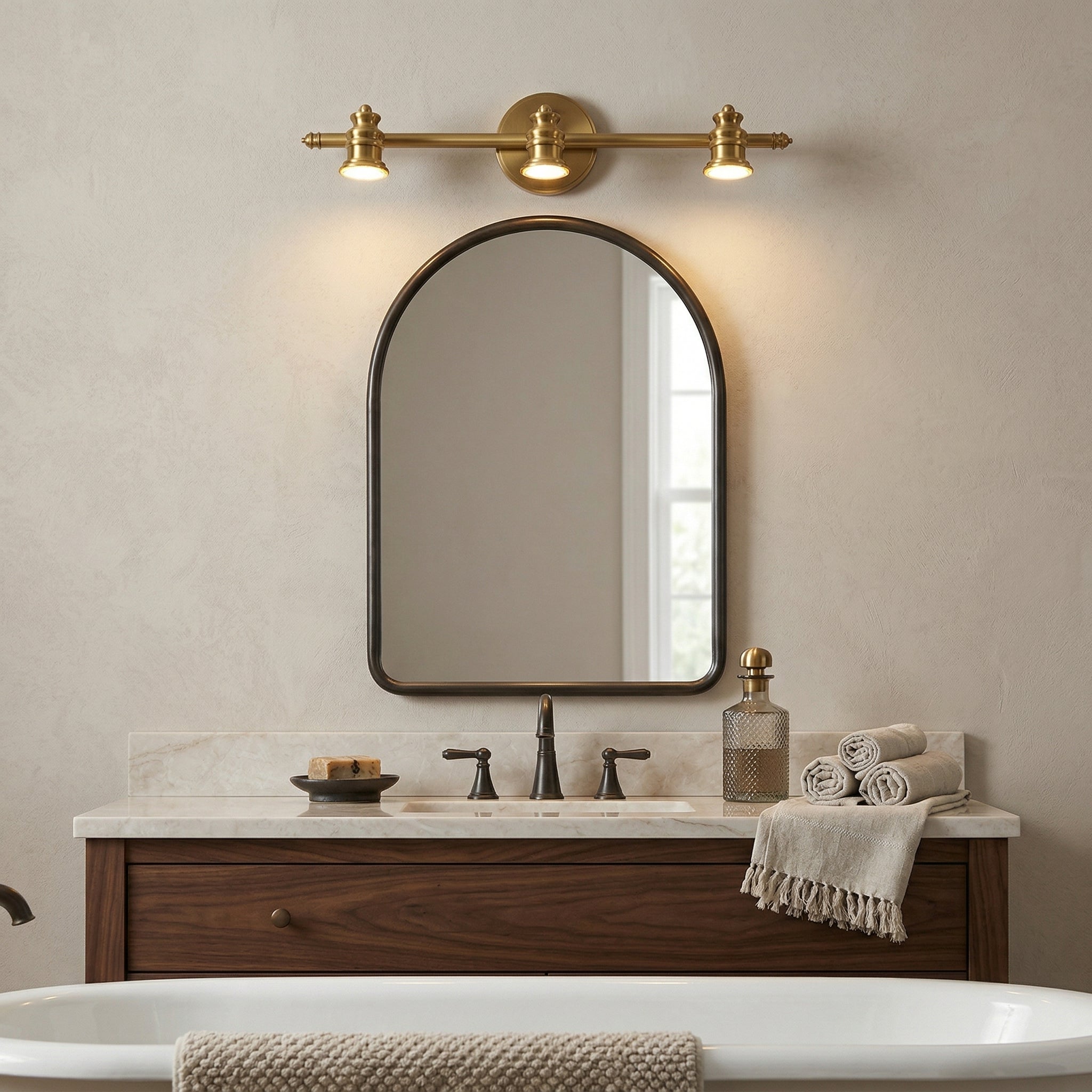 Linea Brass Spotlight Bar-Home & Garden > Lighting > Wall Lights & Sconces-Laren Fete-1 heads L 11.5cm x H 13cm / L 4.5″ x H 5.1″-Brass-Warm Light-Laren Fete