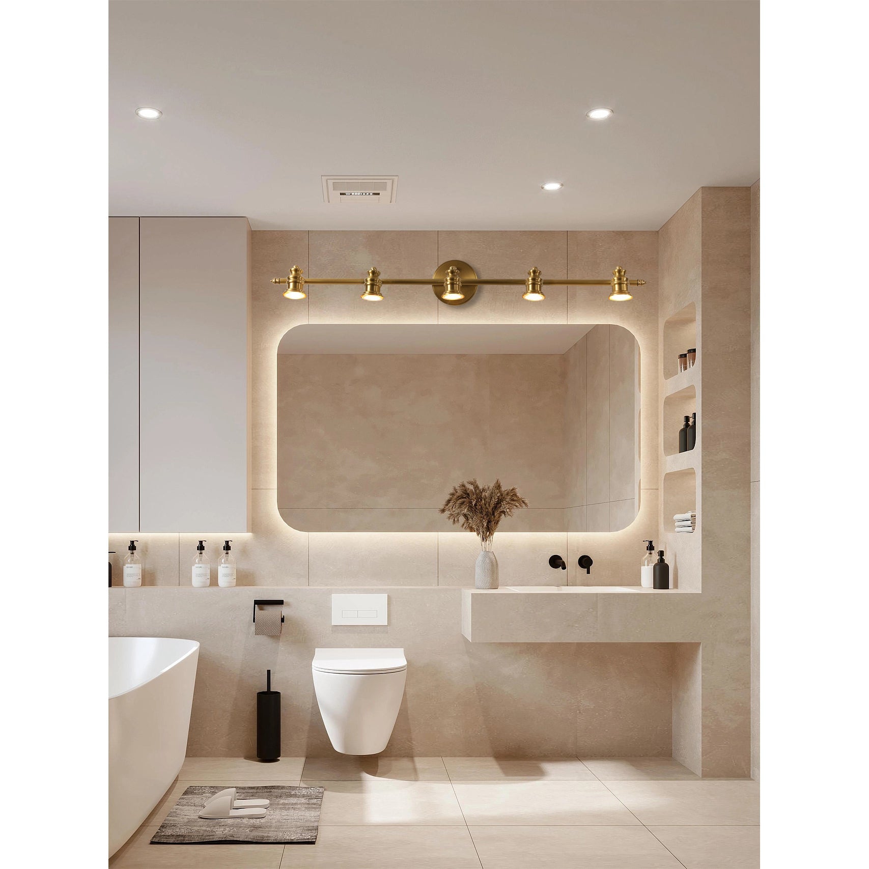 Linea Brass Spotlight Bar-Home & Garden > Lighting > Wall Lights & Sconces-Laren Fete-1 heads L 11.5cm x H 13cm / L 4.5″ x H 5.1″-Brass-Warm Light-Laren Fete