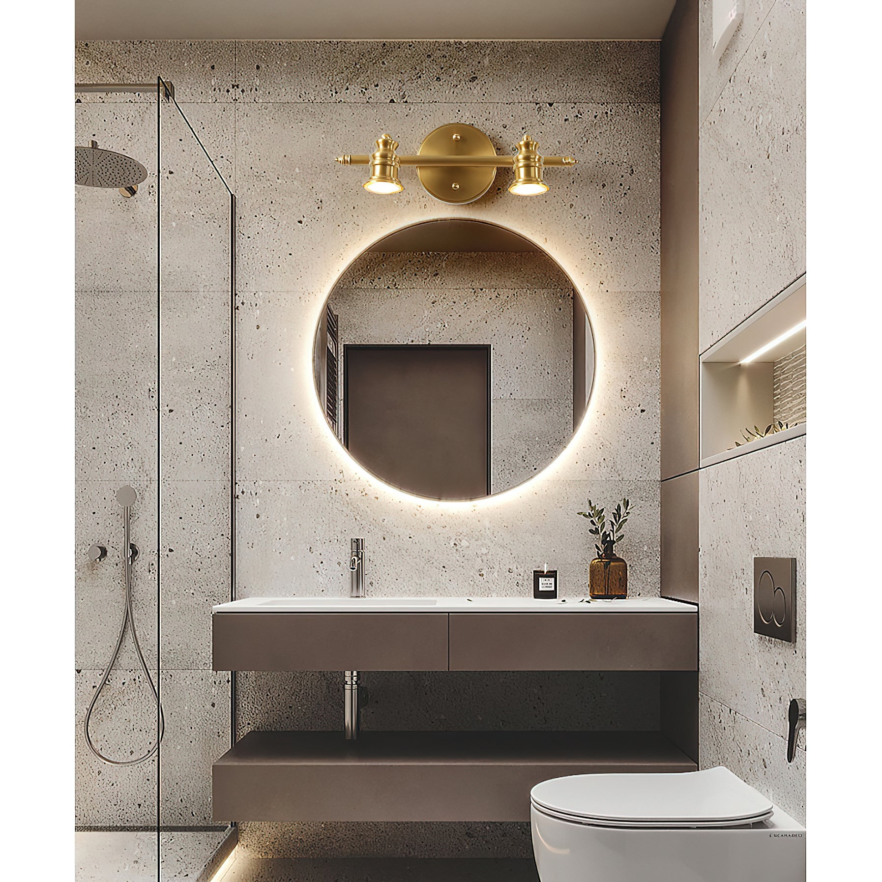 Linea Brass Spotlight Bar-Home & Garden > Lighting > Wall Lights & Sconces-Laren Fete-1 heads L 11.5cm x H 13cm / L 4.5″ x H 5.1″-Brass-Warm Light-Laren Fete