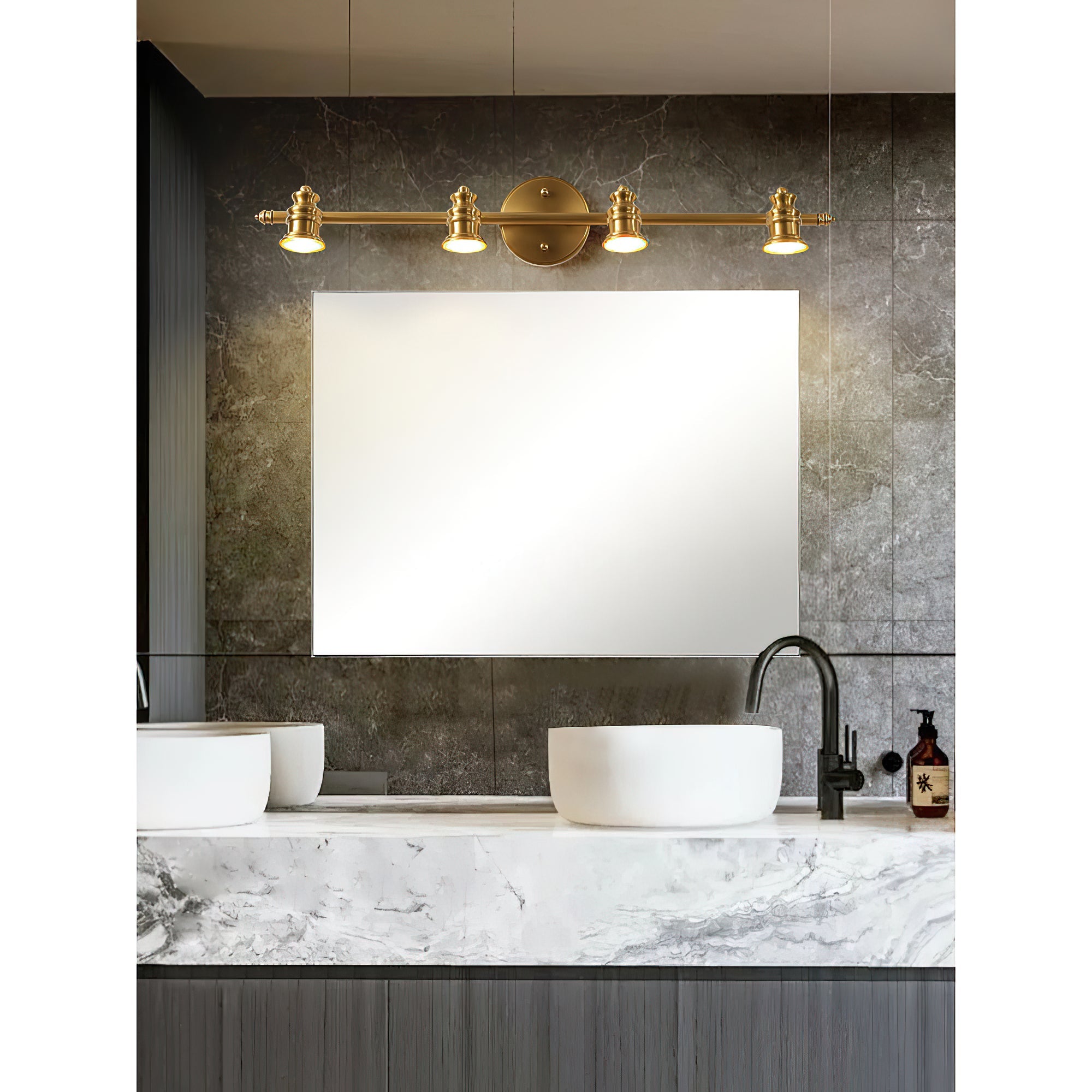 Linea Brass Spotlight Bar-Home & Garden > Lighting > Wall Lights & Sconces-Laren Fete-1 heads L 11.5cm x H 13cm / L 4.5″ x H 5.1″-Brass-Warm Light-Laren Fete
