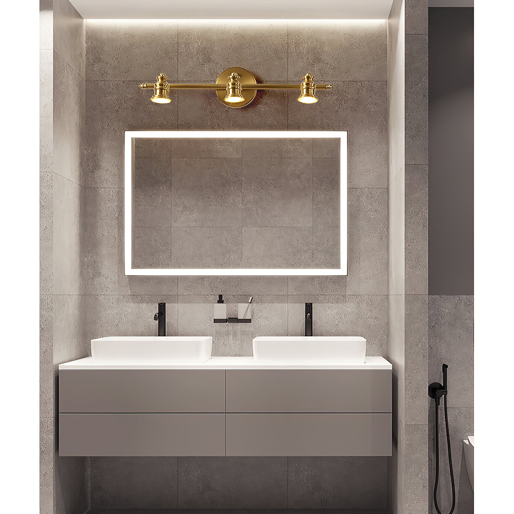 Linea Brass Spotlight Bar-Home & Garden > Lighting > Wall Lights & Sconces-Laren Fete-1 heads L 11.5cm x H 13cm / L 4.5″ x H 5.1″-Brass-Warm Light-Laren Fete