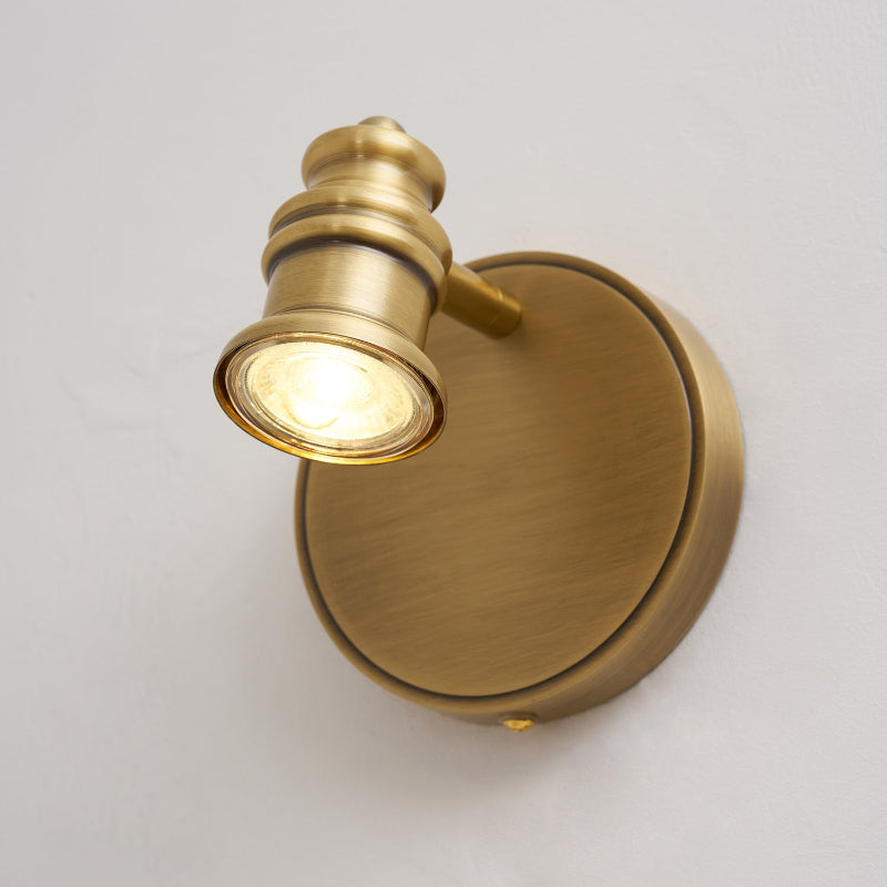 Linea Brass Spotlight Bar-Home & Garden > Lighting > Wall Lights & Sconces-Laren Fete-1 heads L 11.5cm x H 13cm / L 4.5″ x H 5.1″-Brass-Warm Light-Laren Fete