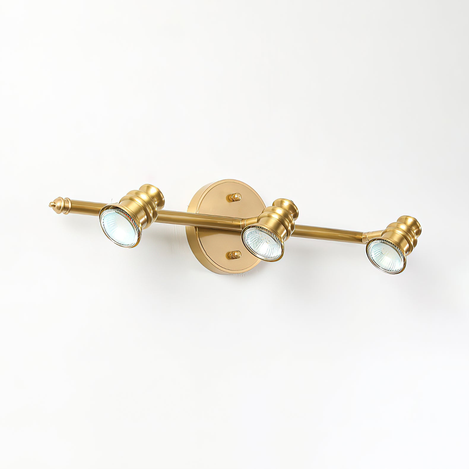 Linea Brass Spotlight Bar-Home & Garden > Lighting > Wall Lights & Sconces-Laren Fete-1 heads L 11.5cm x H 13cm / L 4.5″ x H 5.1″-Brass-Warm Light-Laren Fete