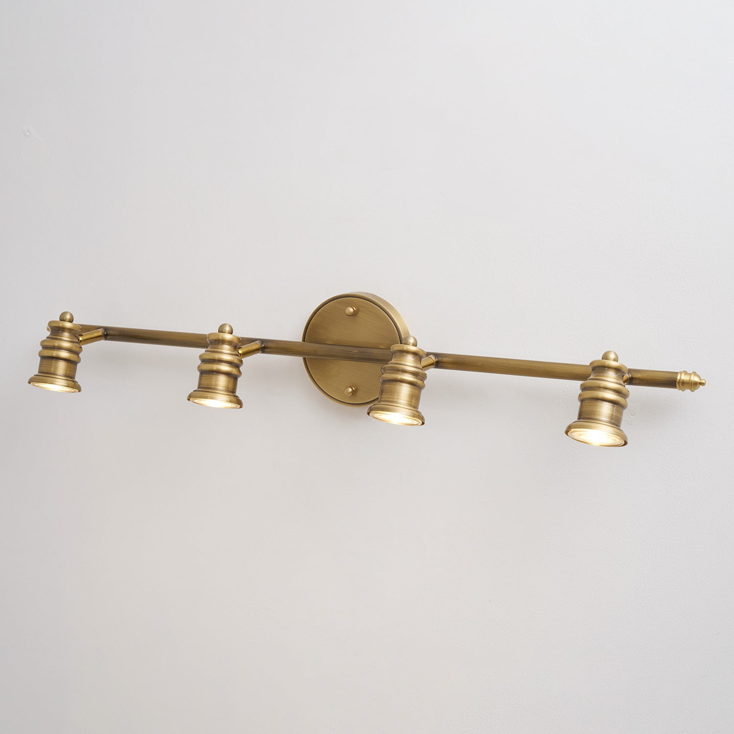 Linea Brass Spotlight Bar-Home & Garden > Lighting > Wall Lights & Sconces-Laren Fete-1 heads L 11.5cm x H 13cm / L 4.5″ x H 5.1″-Brass-Warm Light-Laren Fete