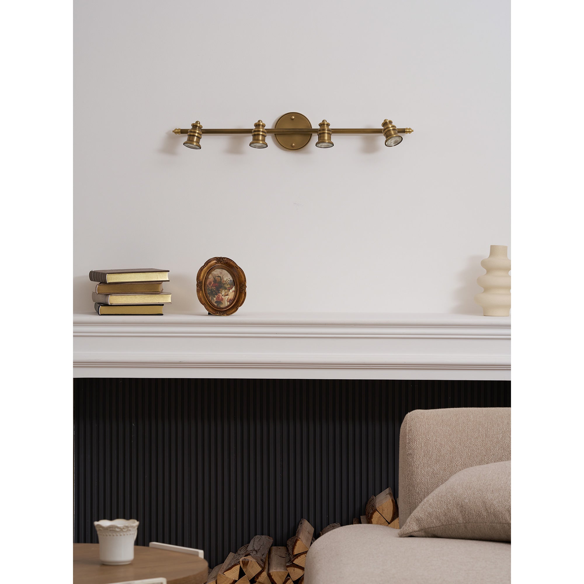 Linea Brass Spotlight Bar-Home & Garden > Lighting > Wall Lights & Sconces-Laren Fete-1 heads L 11.5cm x H 13cm / L 4.5″ x H 5.1″-Brass-Warm Light-Laren Fete