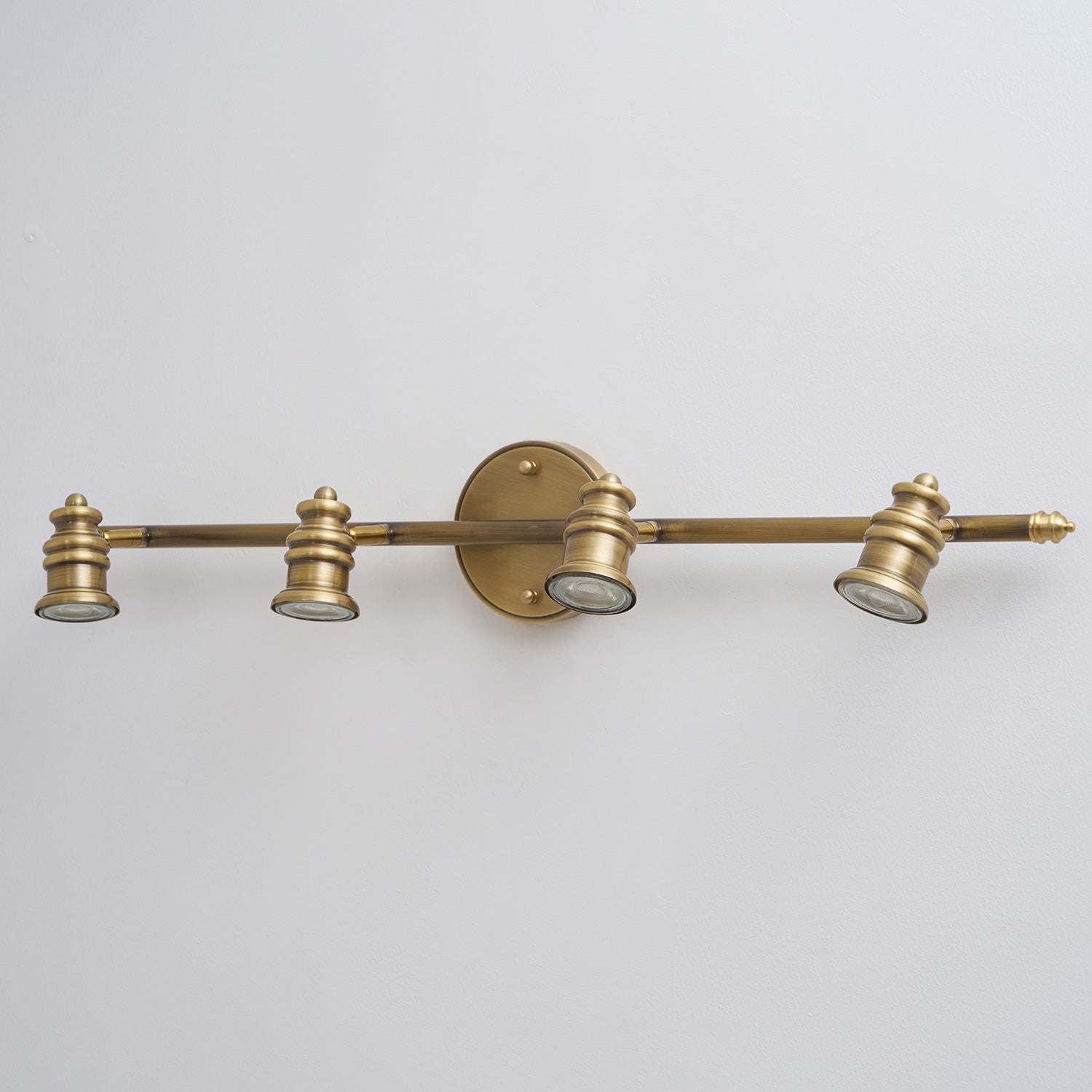 Linea Brass Spotlight Bar-Home & Garden > Lighting > Wall Lights & Sconces-Laren Fete-1 heads L 11.5cm x H 13cm / L 4.5″ x H 5.1″-Brass-Warm Light-Laren Fete