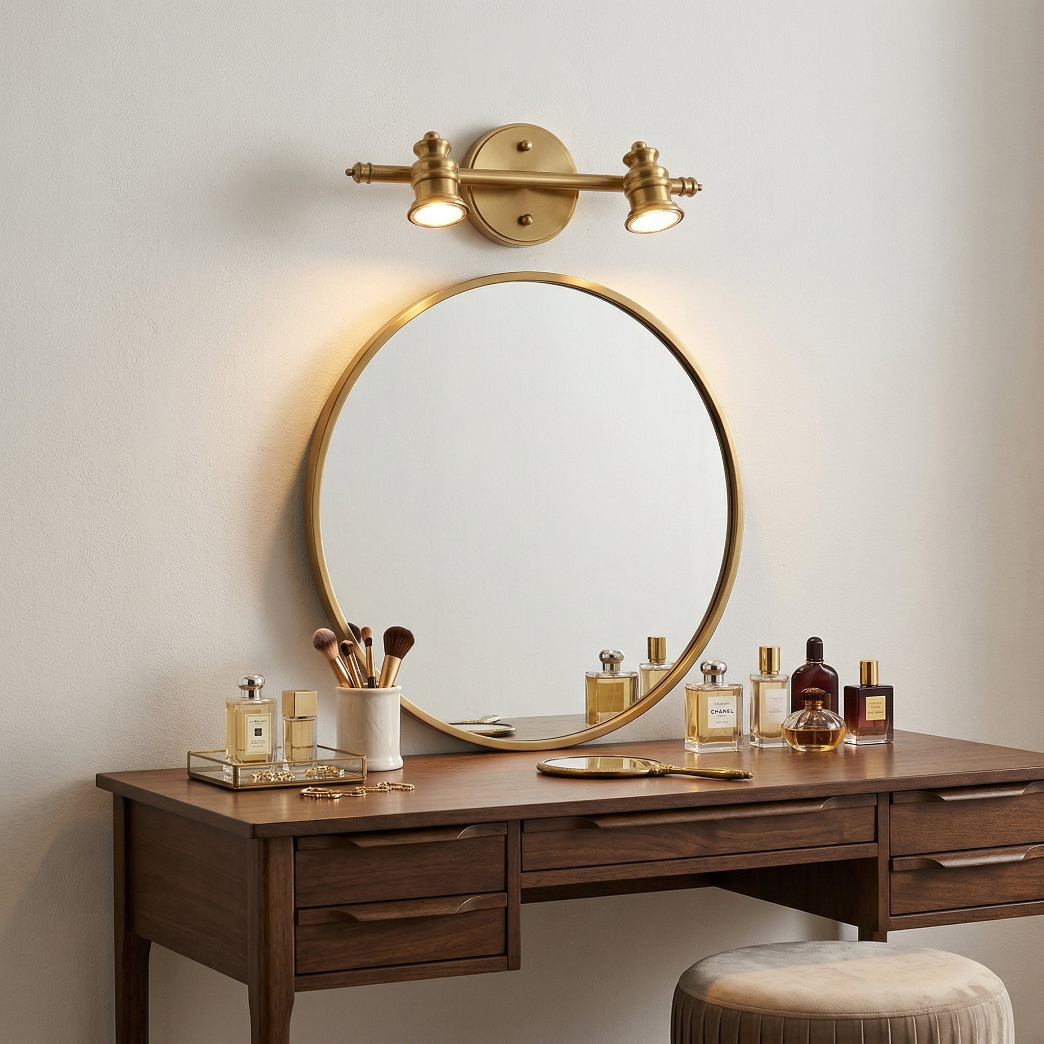 Linea Brass Spotlight Bar-Home & Garden > Lighting > Wall Lights & Sconces-Laren Fete-1 heads L 11.5cm x H 13cm / L 4.5″ x H 5.1″-Brass-Warm Light-Laren Fete
