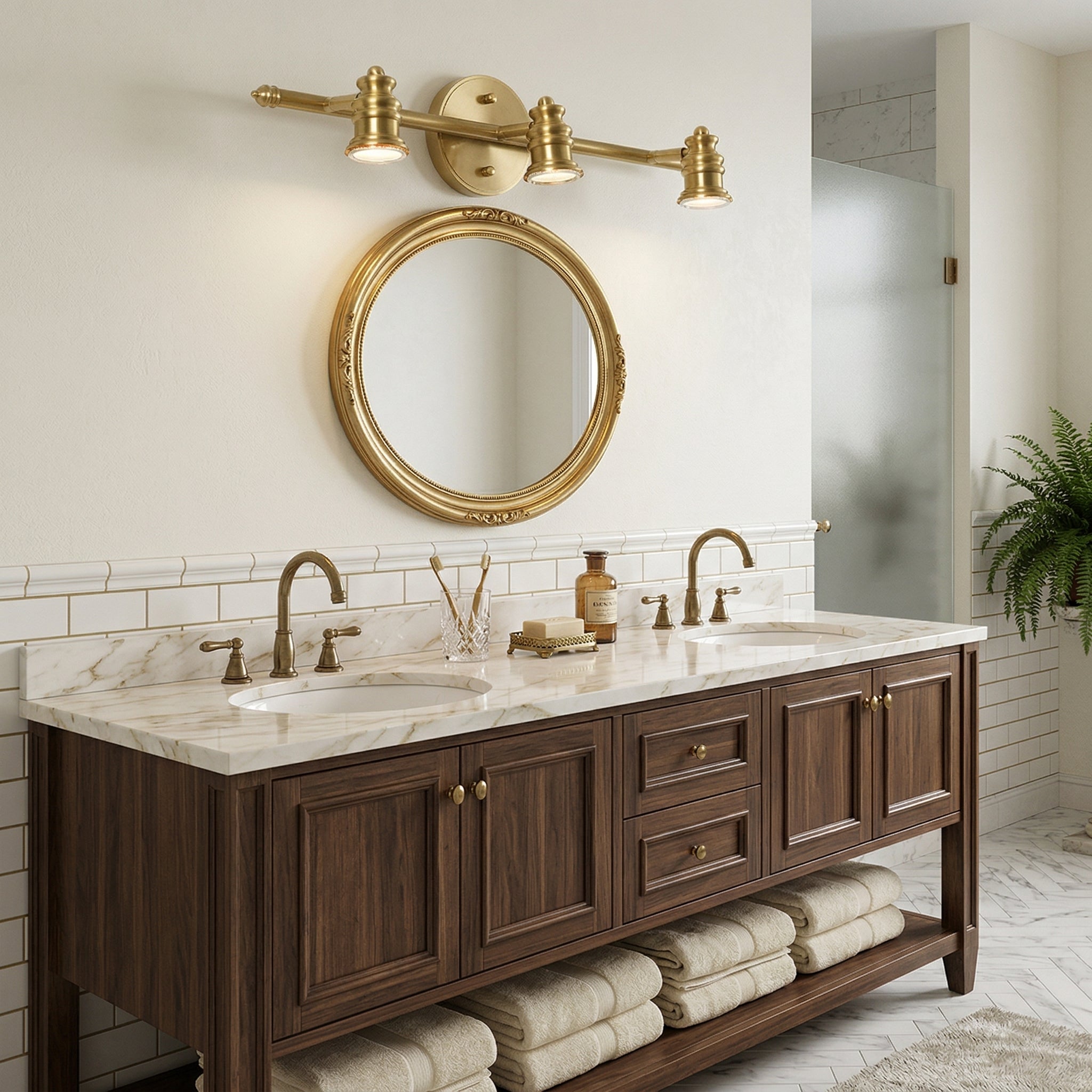 Linea Brass Spotlight Bar-Home & Garden > Lighting > Wall Lights & Sconces-Laren Fete-1 heads L 11.5cm x H 13cm / L 4.5″ x H 5.1″-Brass-Warm Light-Laren Fete