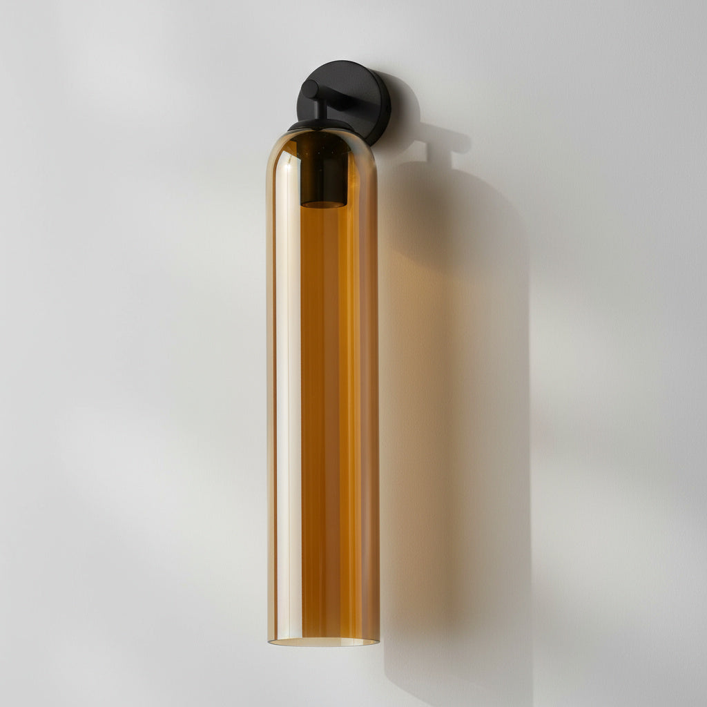 Liviana Glass Globe Wall Sconce-Home & Garden > Lighting > Wall Lights & Sconces-Laren Fete-Amber-Black-Laren Fete