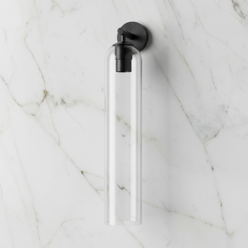 Liviana Glass Globe Wall Sconce-Home & Garden > Lighting > Wall Lights & Sconces-Laren Fete-Clear-Black-Laren Fete