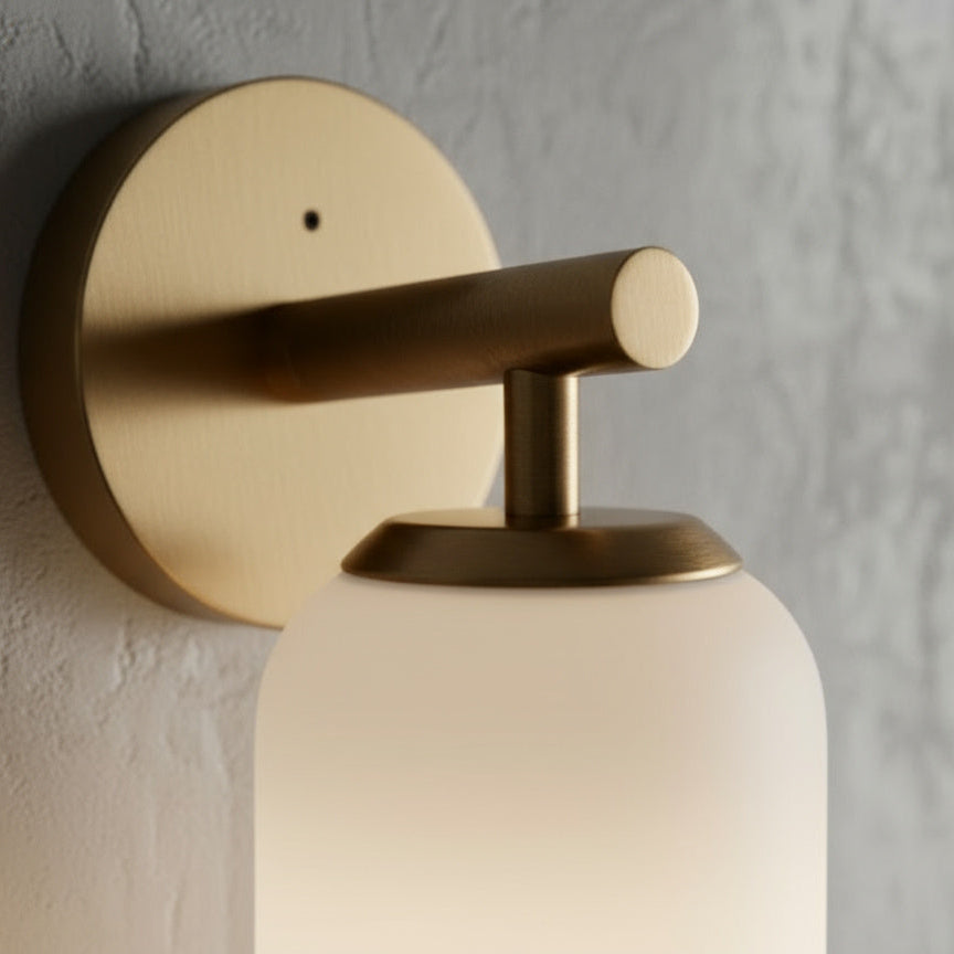 Liviana Glass Globe Wall Sconce-Home & Garden > Lighting > Wall Lights & Sconces-Laren Fete-Milk White-Gold-Laren Fete