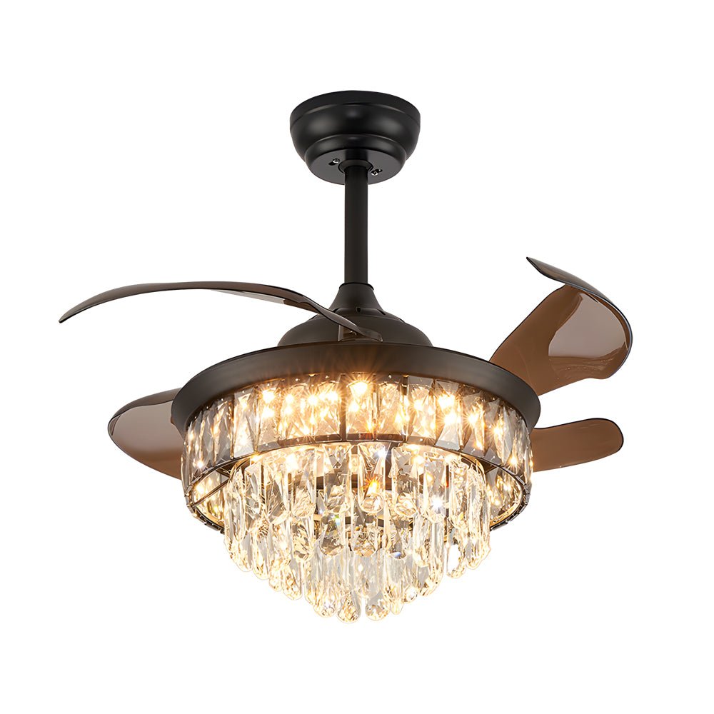 Lumière Crystal Retractable Ceiling Fan – Chandelier-Home & Garden > Lighting > Ceiling Fans-Laren Fete-Laren Fete