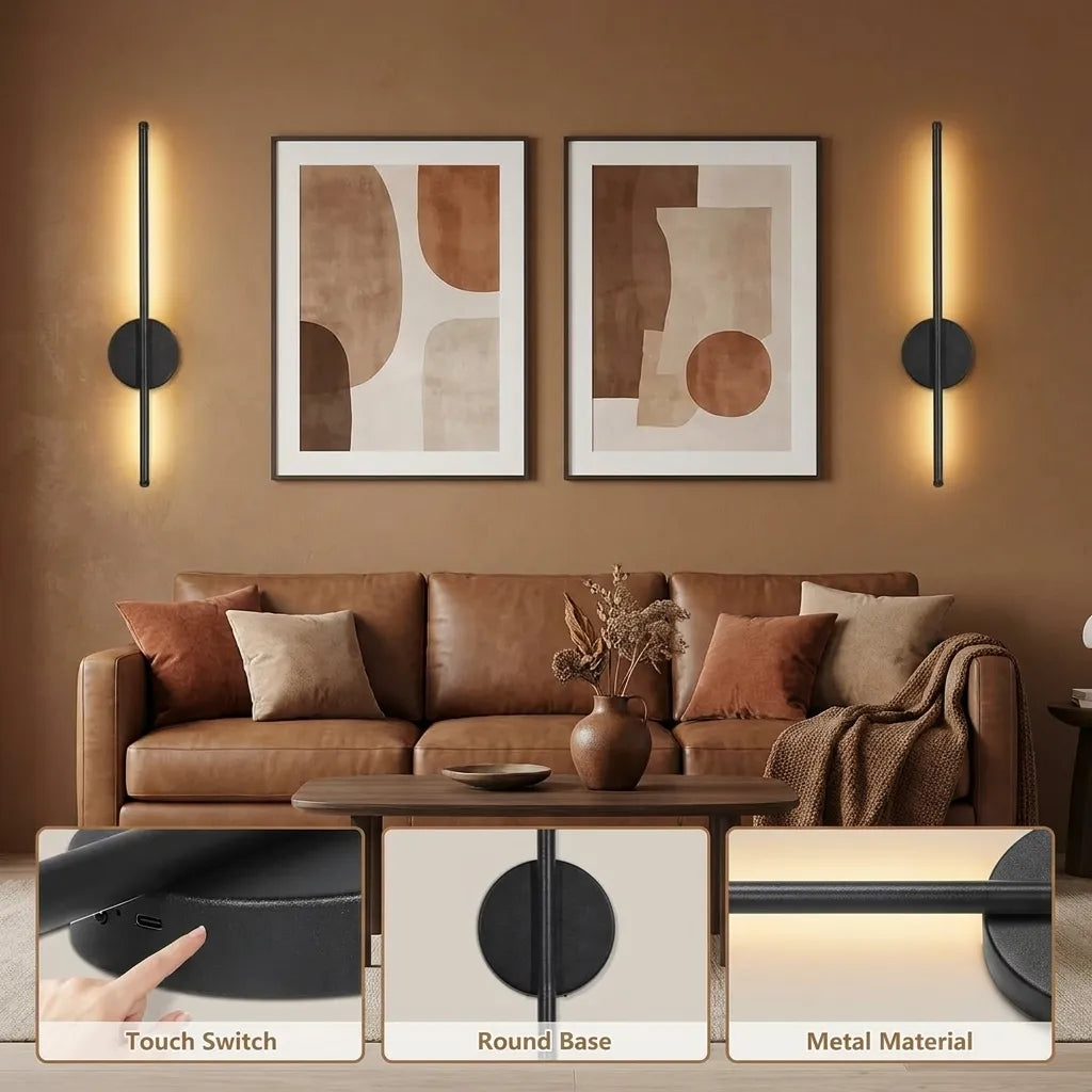 Lumina Magnetic Cordless Sconce-Home & Garden > Lighting > Wall Lights & Sconces-Laren Fete-Black (2pcs)-Laren Fete