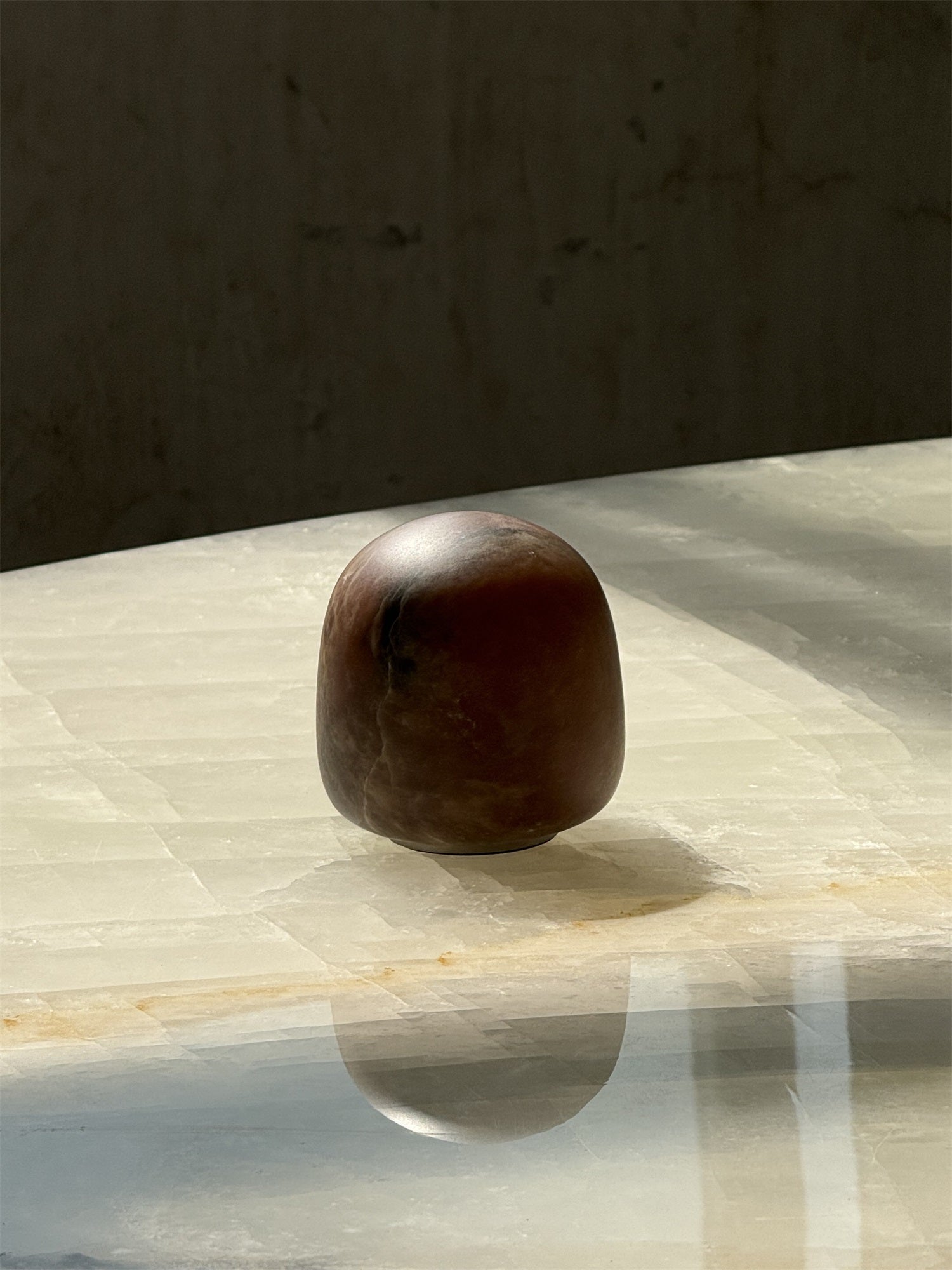 Luna Alabaster Cordless Lamp (Built-in Battery)-Home & Garden > Lighting > Table Lamps-Laren Fete-D 9cm x H 6cm / ∅ 3.5″ x H 2.4″-White-Warm Dimming-Laren Fete