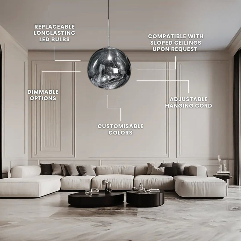Luna Pendant Light | Handmade Acrylic, Modern Kitchen Island Lighting 6