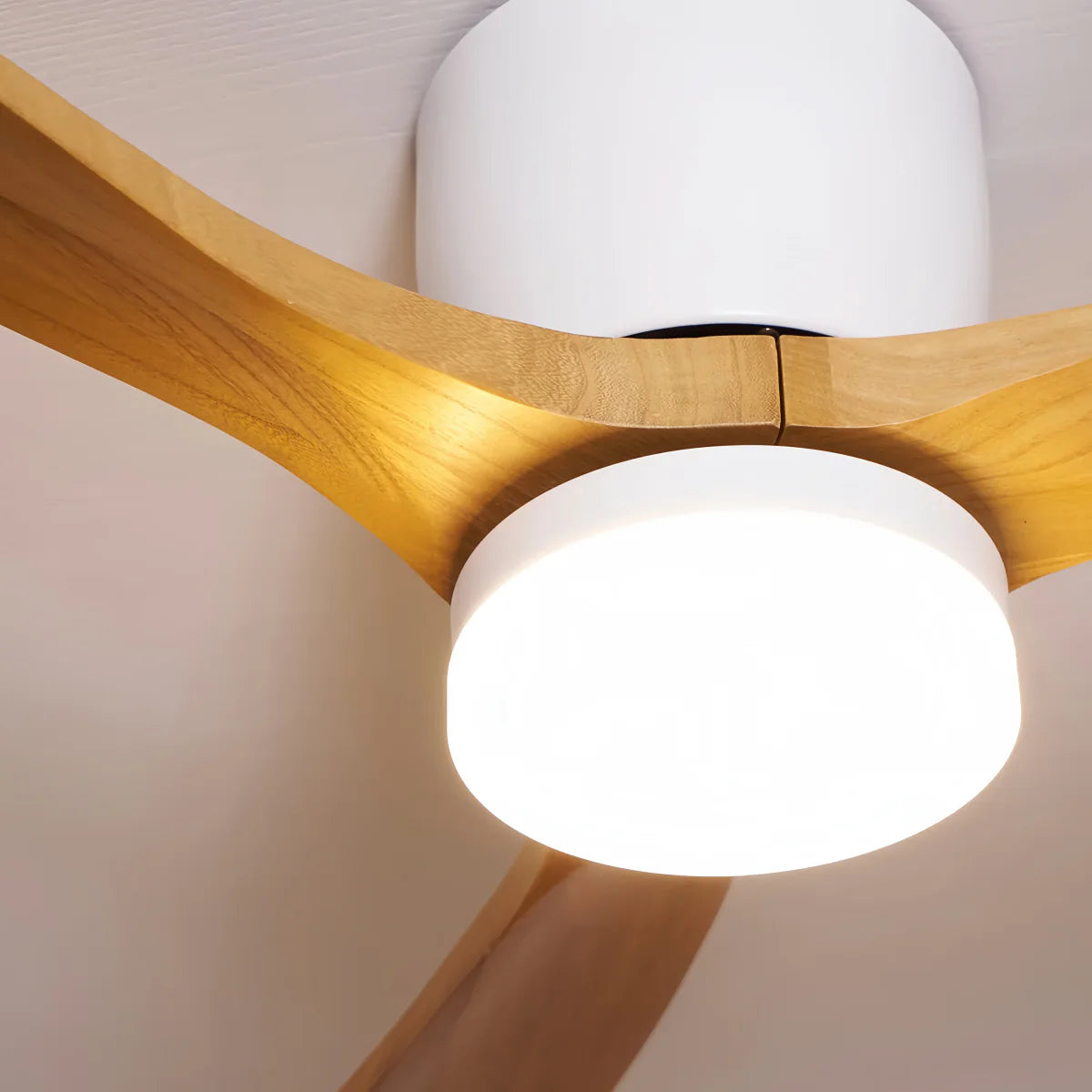 Lunara Wood Blade Ceiling Fan with Light-Home & Garden > Lighting > Ceiling Fans-Laren Fete-D91cm(36″)-Black & Walnut Wood-3 Colors + Remote Control (6-Speed Adjustable)-Laren Fete