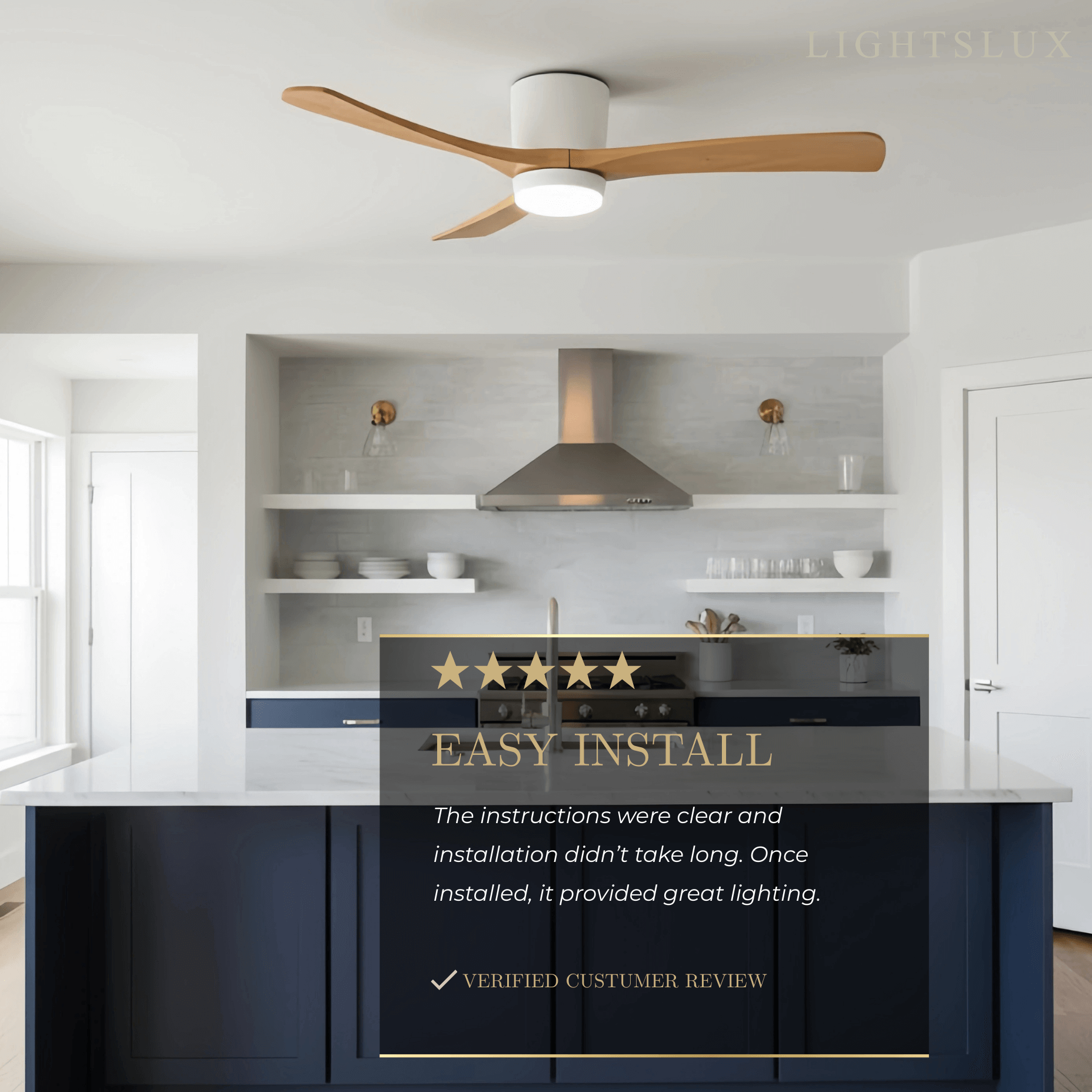 Lunara Wood Blade Ceiling Fan with Light-Home & Garden > Lighting > Ceiling Fans-Laren Fete-D91cm(36″)-Black & Walnut Wood-3 Colors + Remote Control (6-Speed Adjustable)-Laren Fete