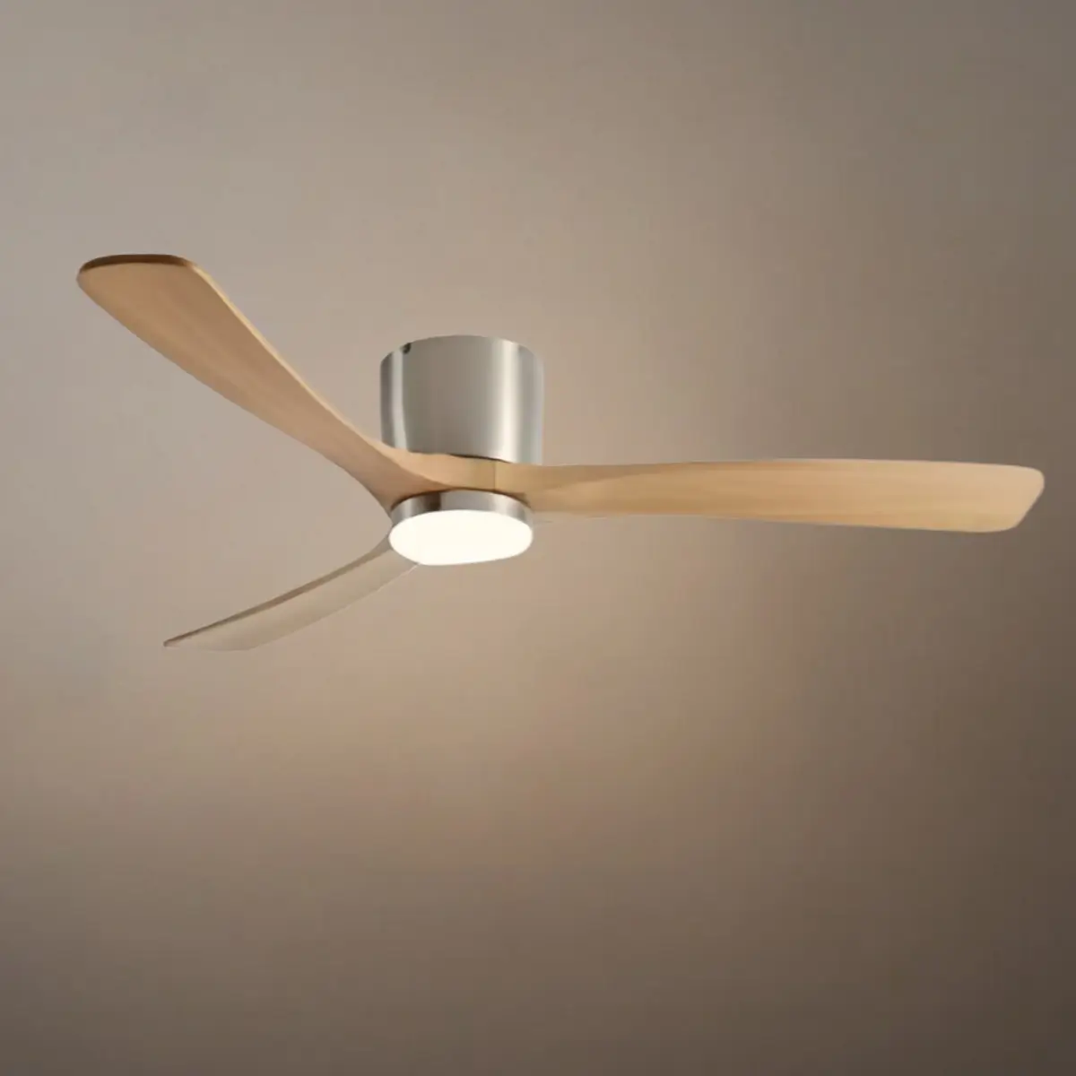 Lunara Wood Blade Ceiling Fan with Light-Home & Garden > Lighting > Ceiling Fans-Laren Fete-D91cm(36″)-Chrome& Nature Wood-3 Colors + Remote Control (6-Speed Adjustable)-Laren Fete
