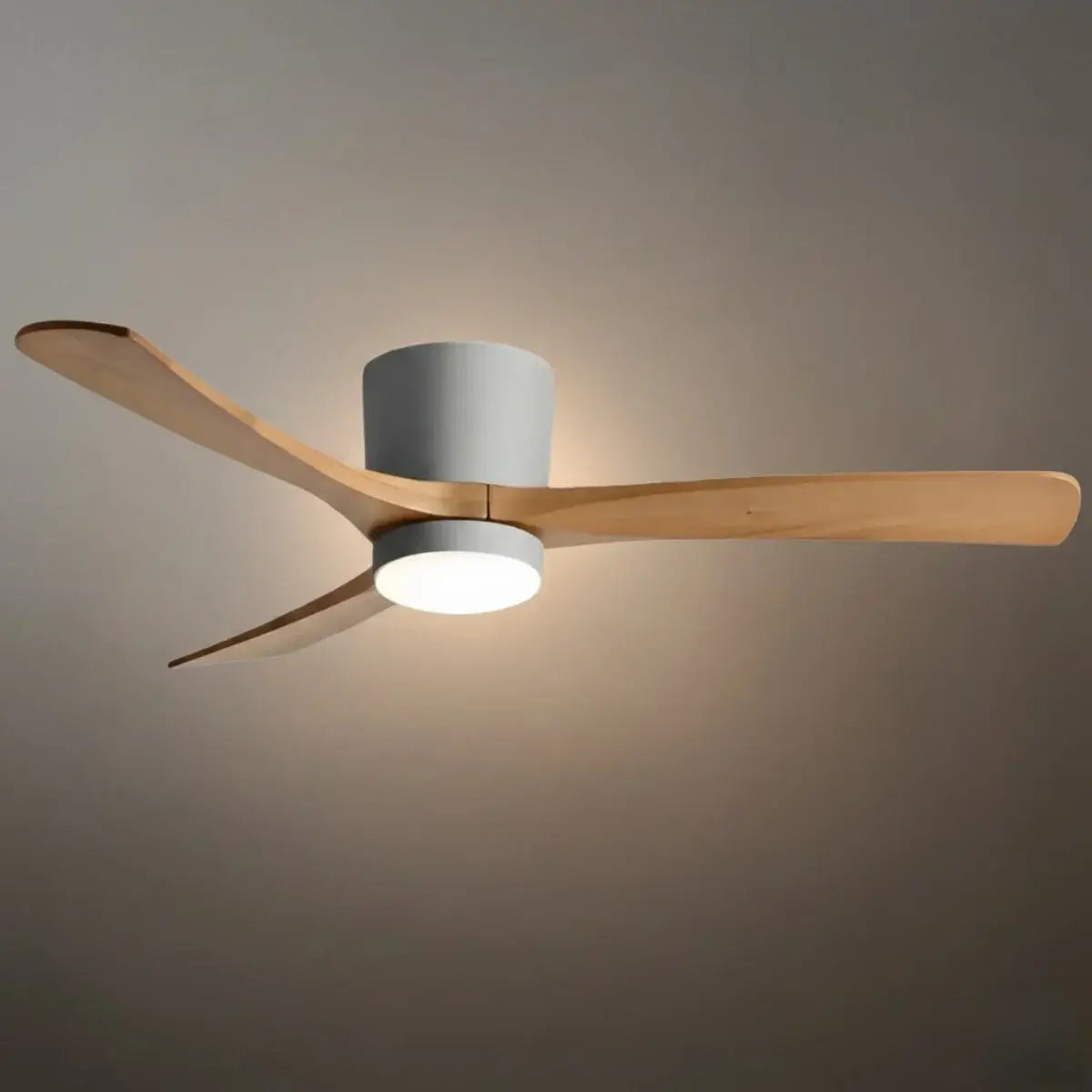 Lunara Wood Blade Ceiling Fan with Light-Home & Garden > Lighting > Ceiling Fans-Laren Fete-D91cm(36″)-Grey & Nature Wood-3 Colors + Remote Control (6-Speed Adjustable)-Laren Fete